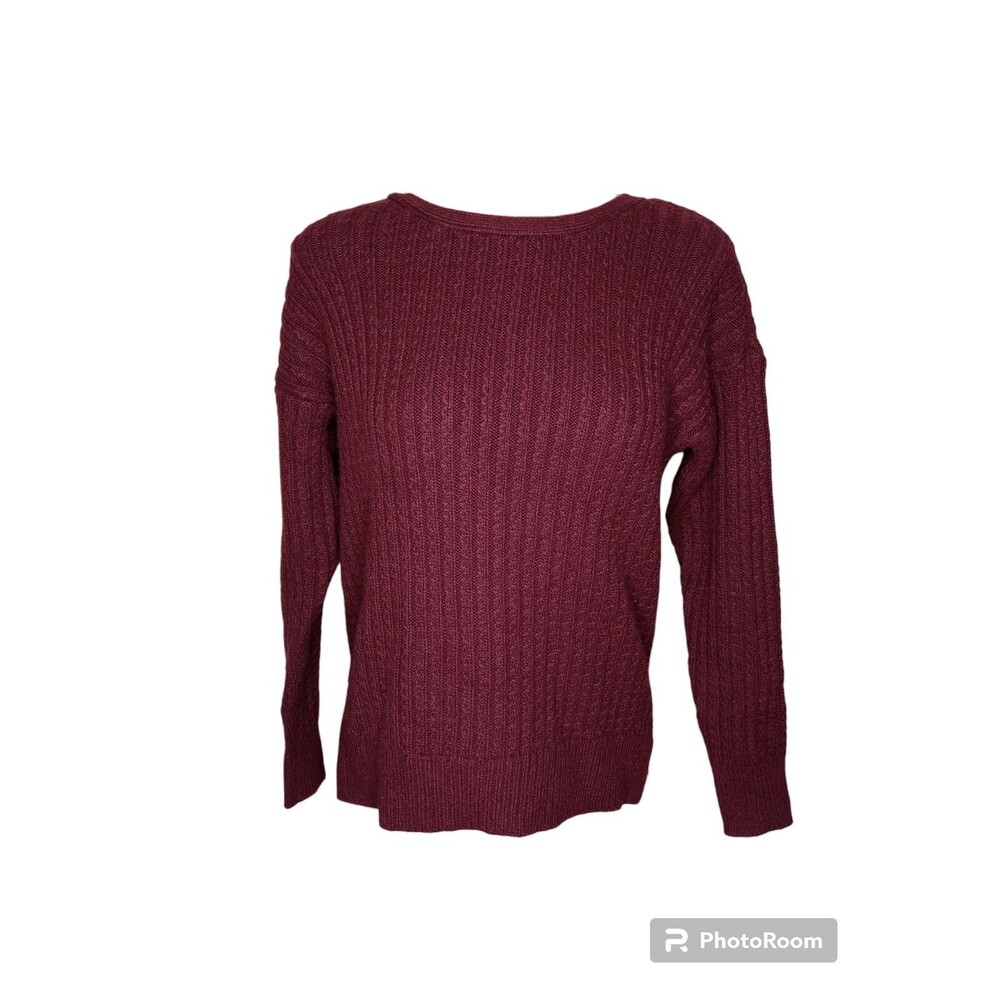 Ann Taylor Petite Sweater Alpaca Wool Blend Womens Sz PS Cranberry Soft Cozy